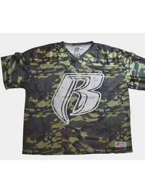 Ruff Ryders Mens Official DMX Collab Camo Mesh Football Jersey New XL
